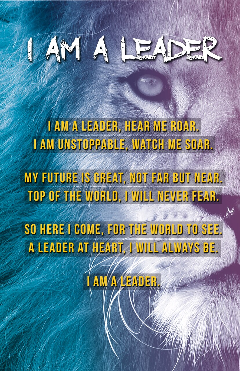 I Am A Leader Poster Leadership Quote Inspirational Wall Art Poem, 11"x17", Unframed